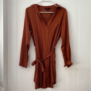 Pumpkin Collared Shirt Dress